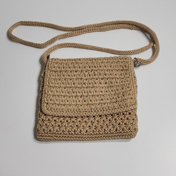 The Sak Crochet Crossbody Purse Tan Size Small - Picture 1 of 7